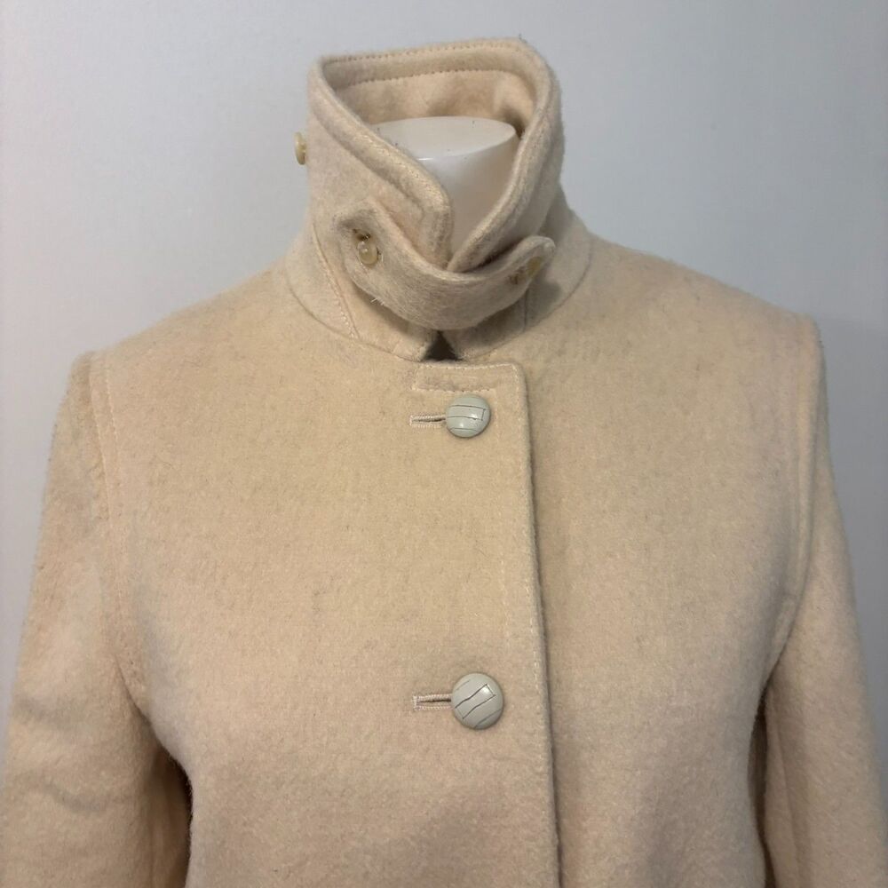 Salko Vintage Women’s Wool Austrian Long Neutral Cream Peacoat Size 36 - Picture 3 of 12